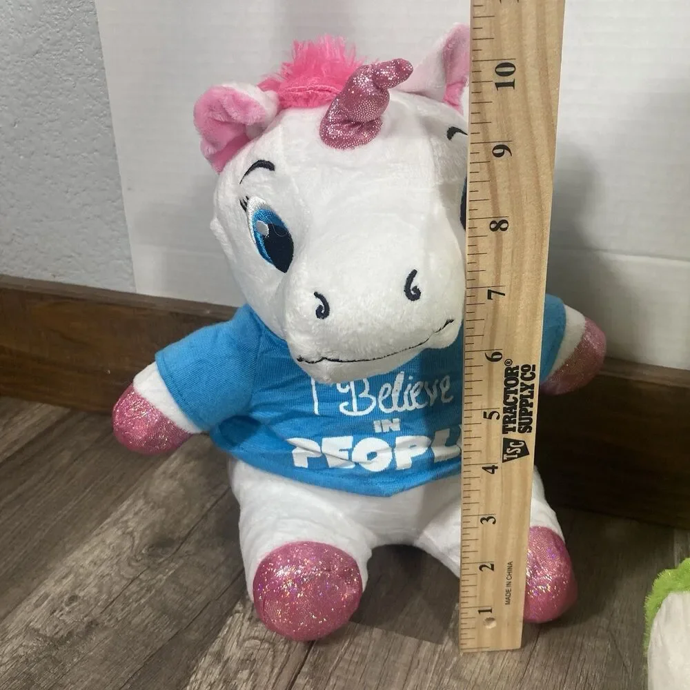 Six Flags Lot/3 Plush Stuffed Animals Unicorns And Dinosaur With Original Tag